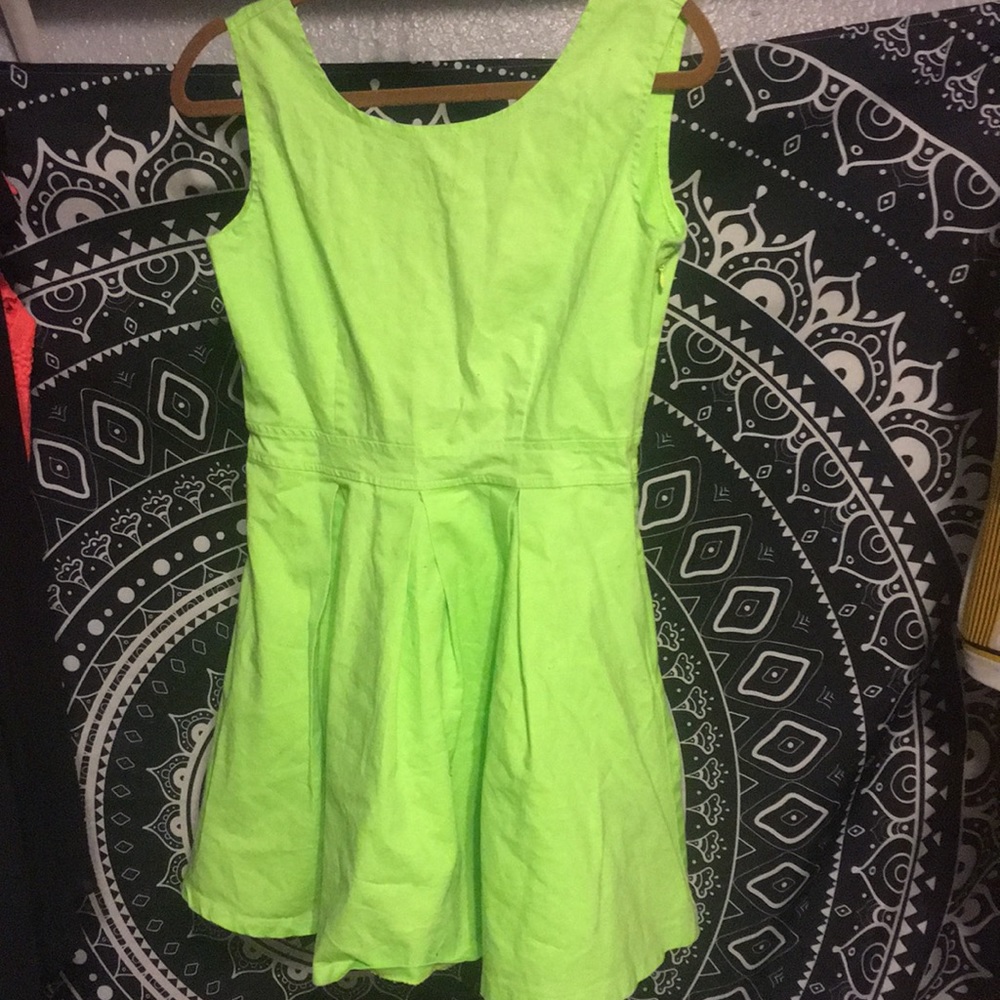 Open back neon dress